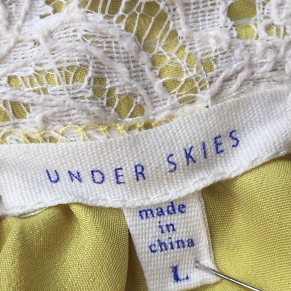 Citron Floral Lace Crochet Zip A Line Mini Skirt - Picture 7 of 8